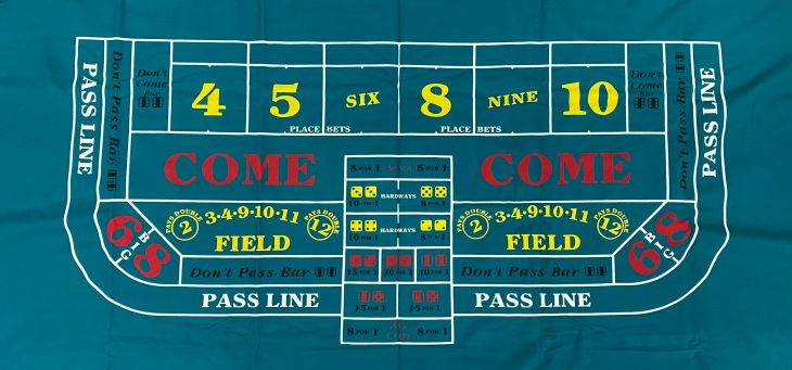 12ft x 62in Craps Layout  Backed, Green (Billiard Cloth) main image
